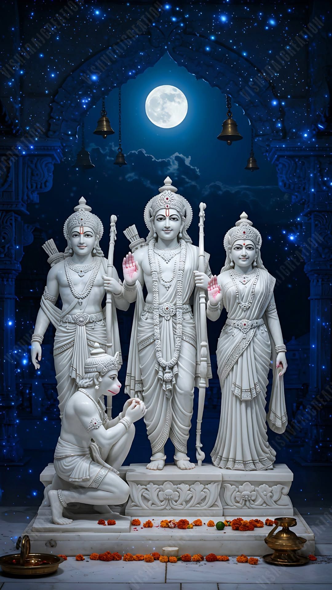 Lord Ram family statue devotional image
