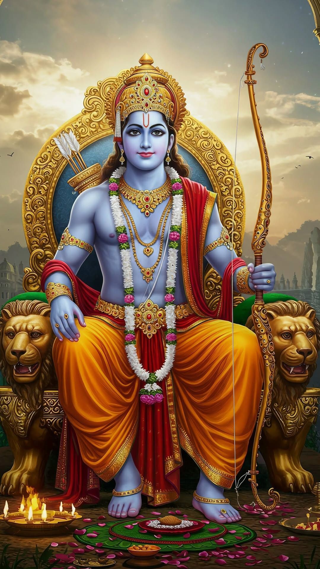 Lord Ram seated on a throne