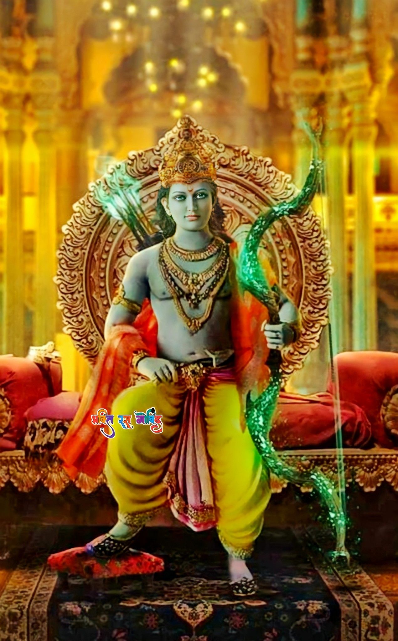 Lord Ram on golden throne wallpaper