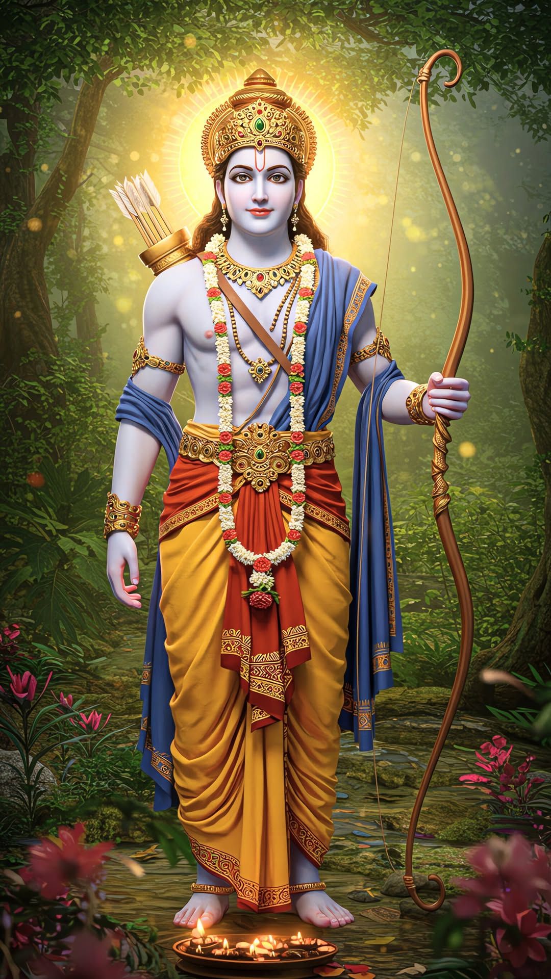 Lord Ram in a vibrant forest setting