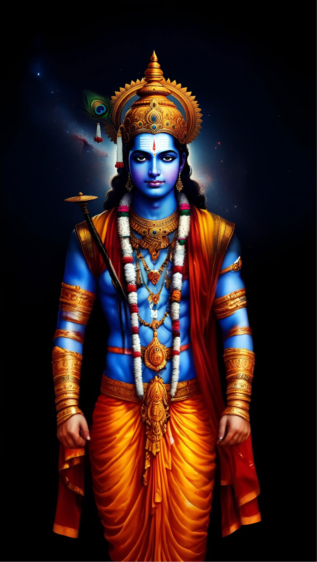 Lord Ram with bow and arrow portrait