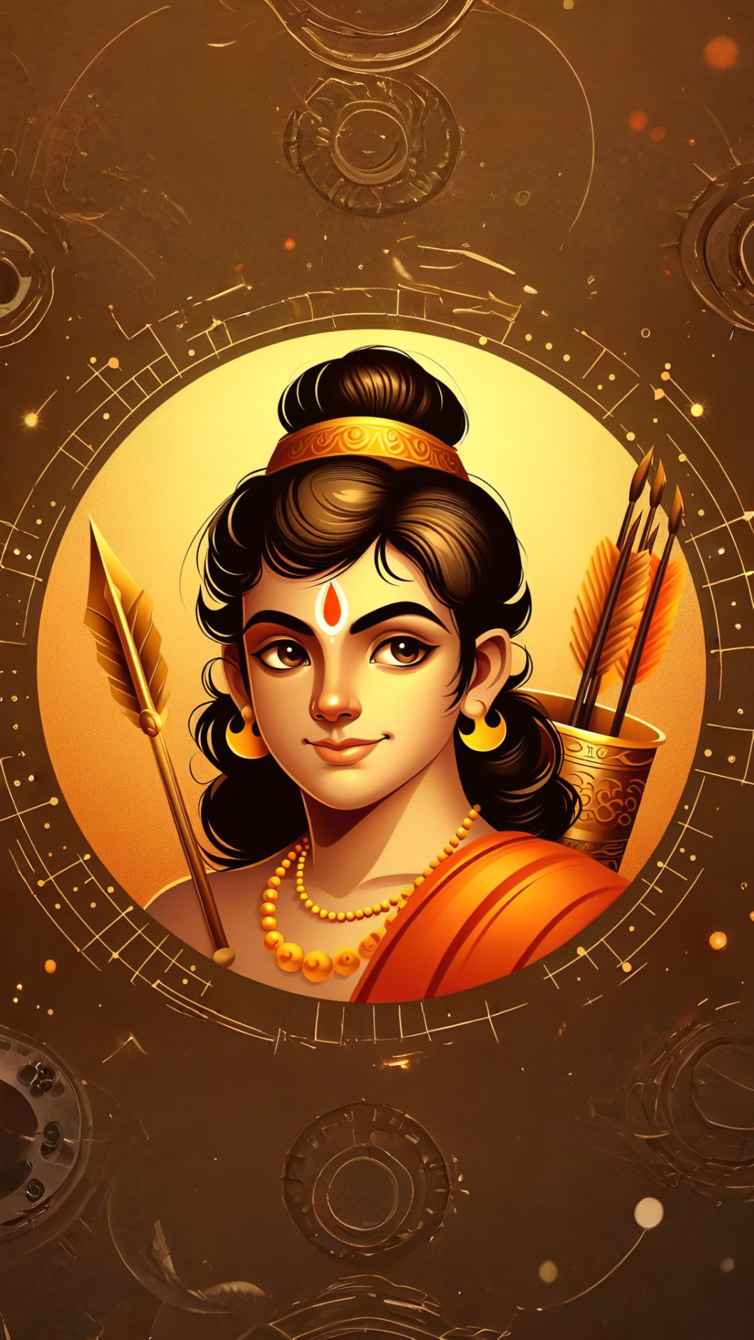 Lord Ram portrait with bow and arrow