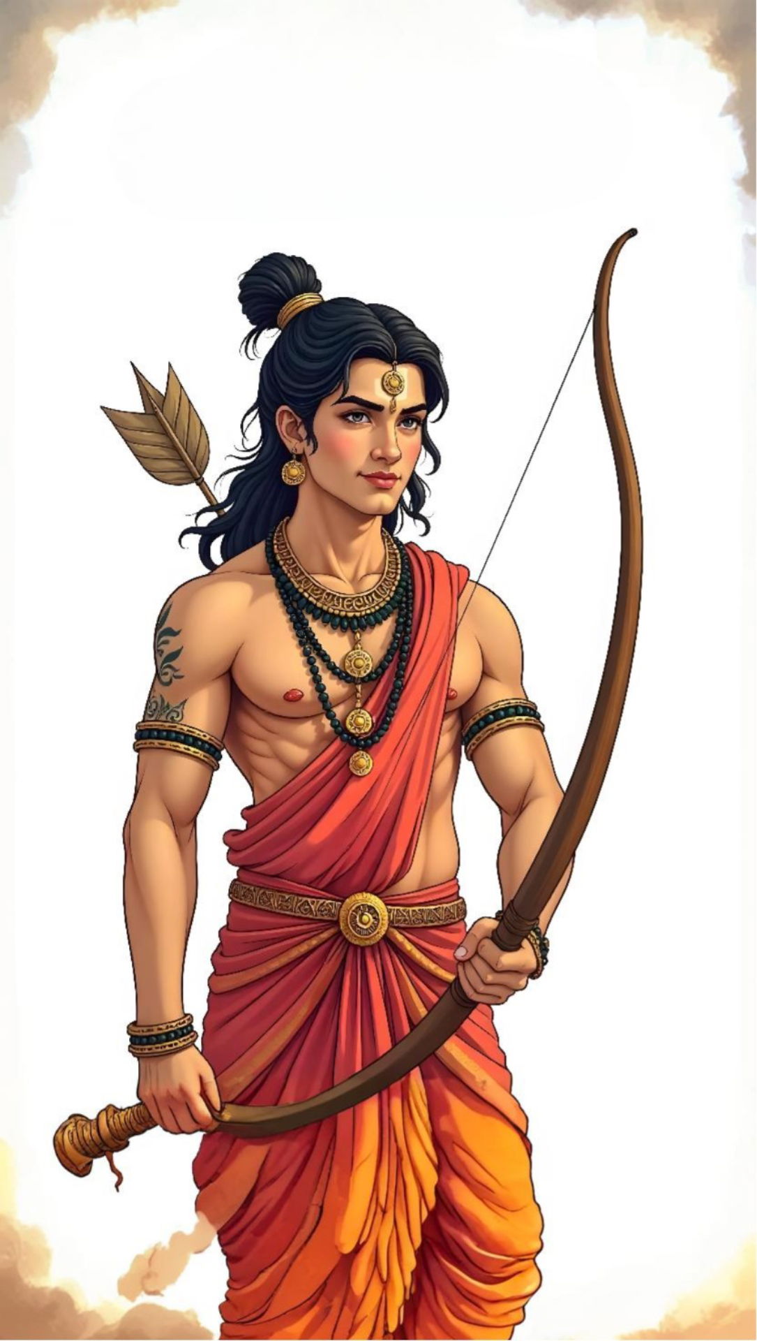 Lord Ram with bow and arrow portrait
