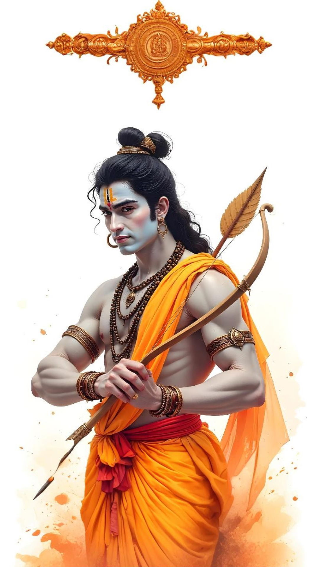 Lord Ram with bow and arrow.