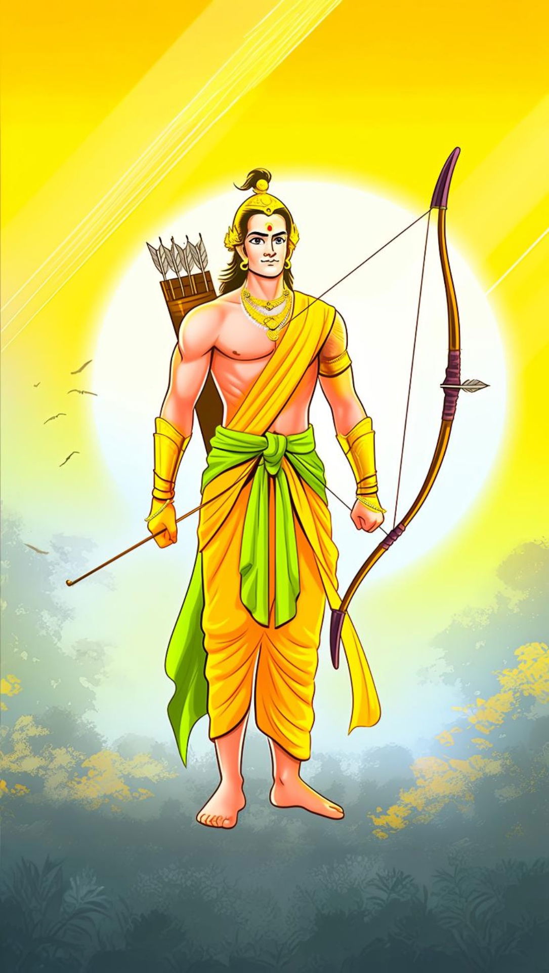 Lord Ram with bow and arrow