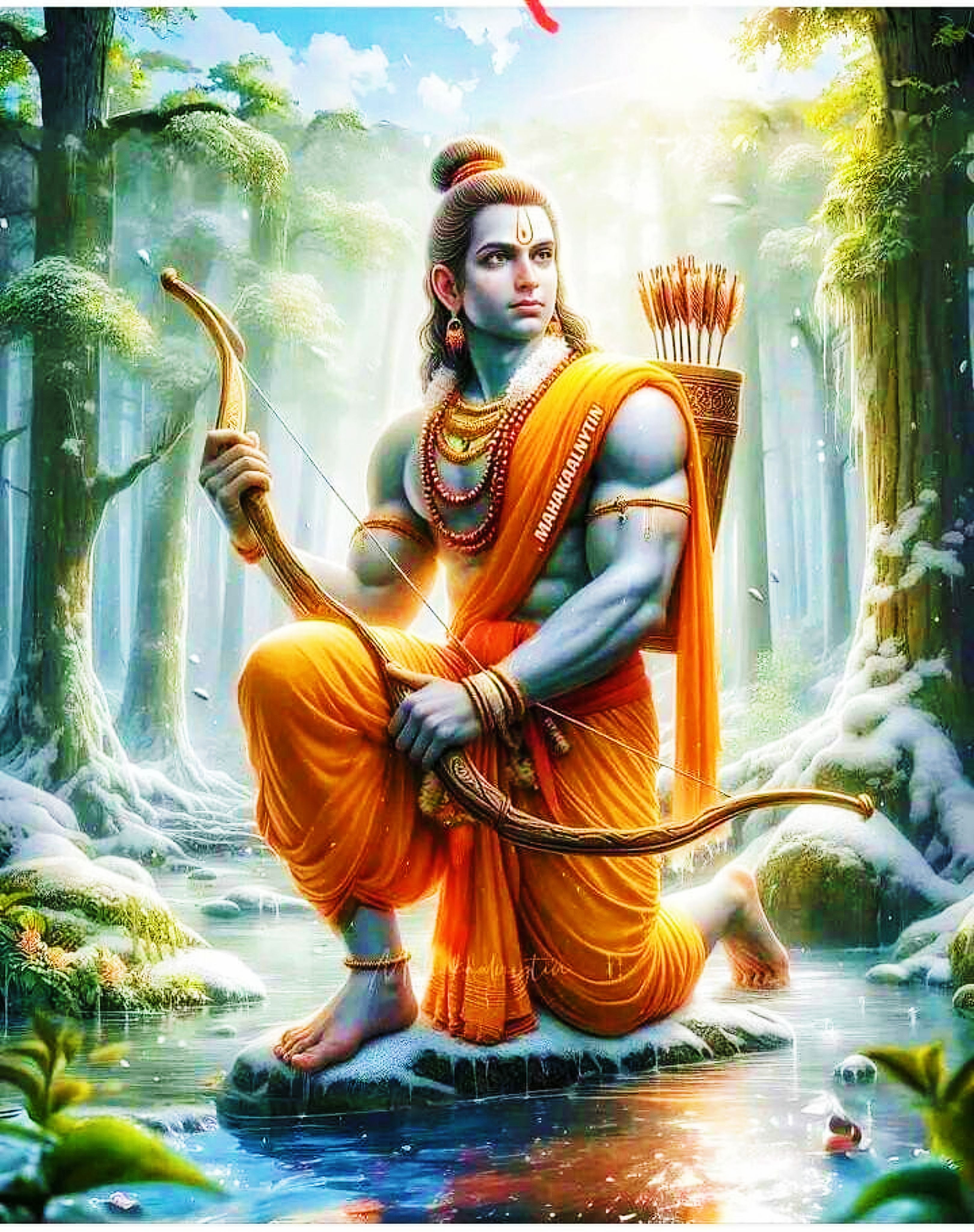Lord Ram with bow and arrow
