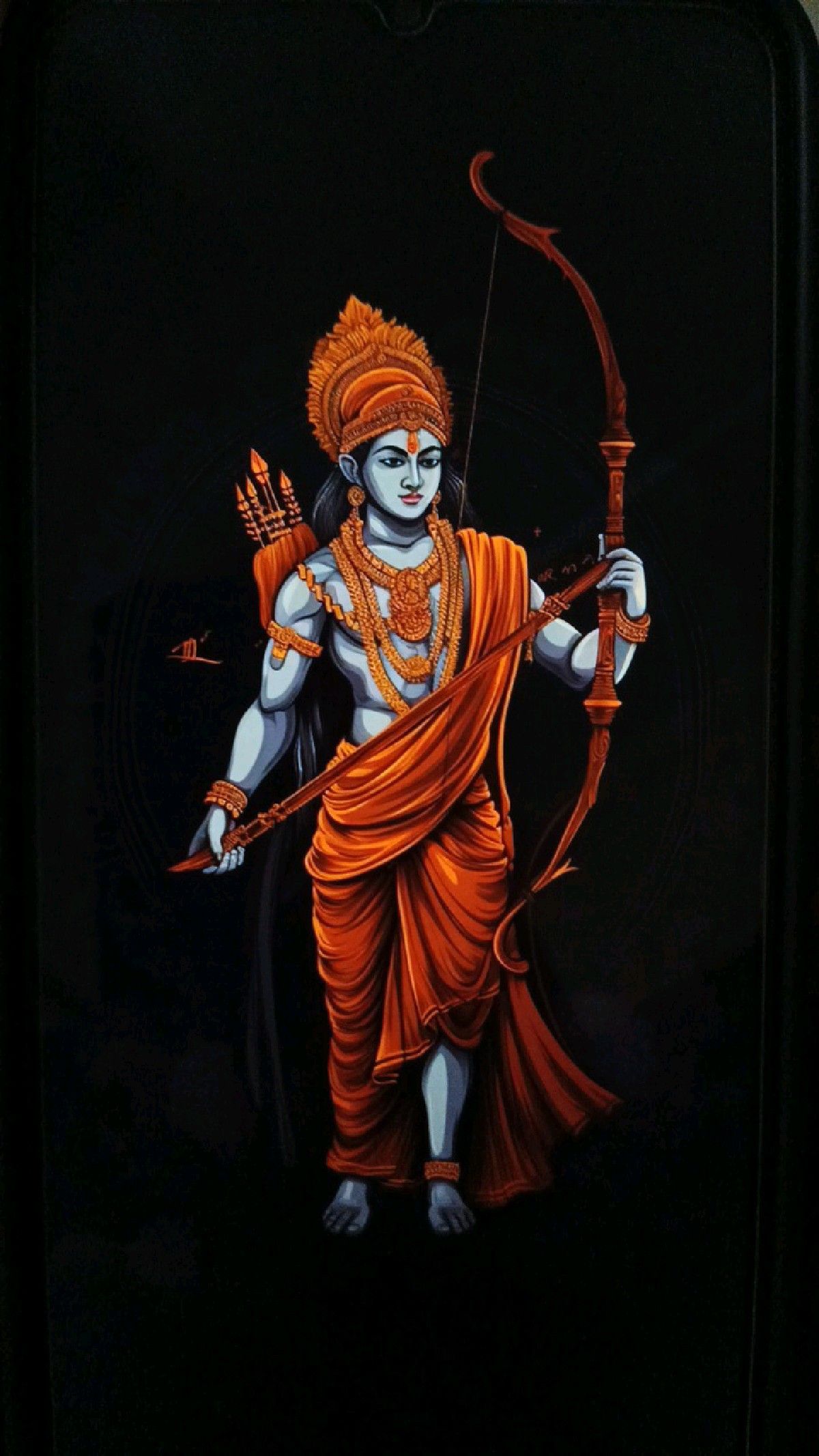 Lord Ram standing with bow and arrow