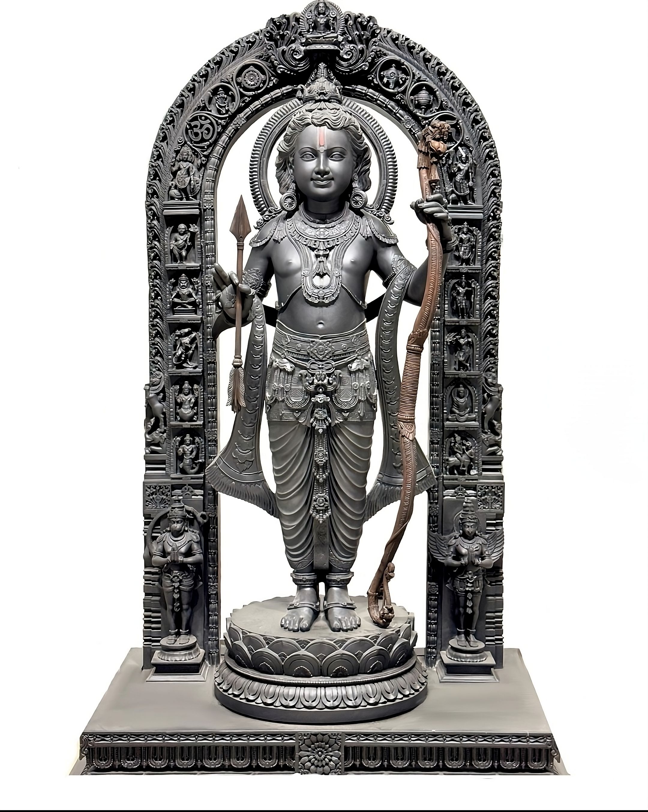 Lord Ram holding bow and arrow statue