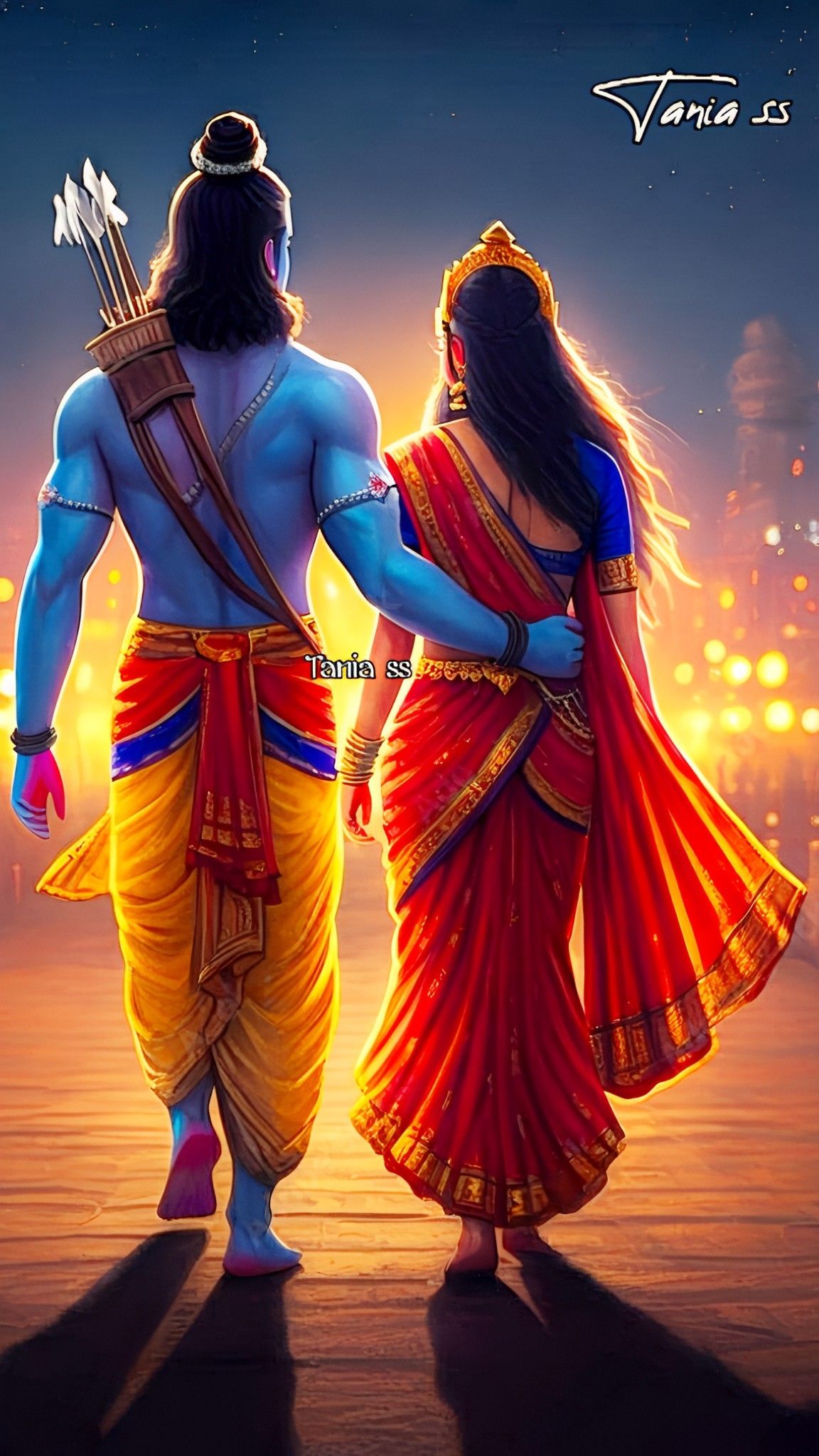 Lord Ram and Sita walking together