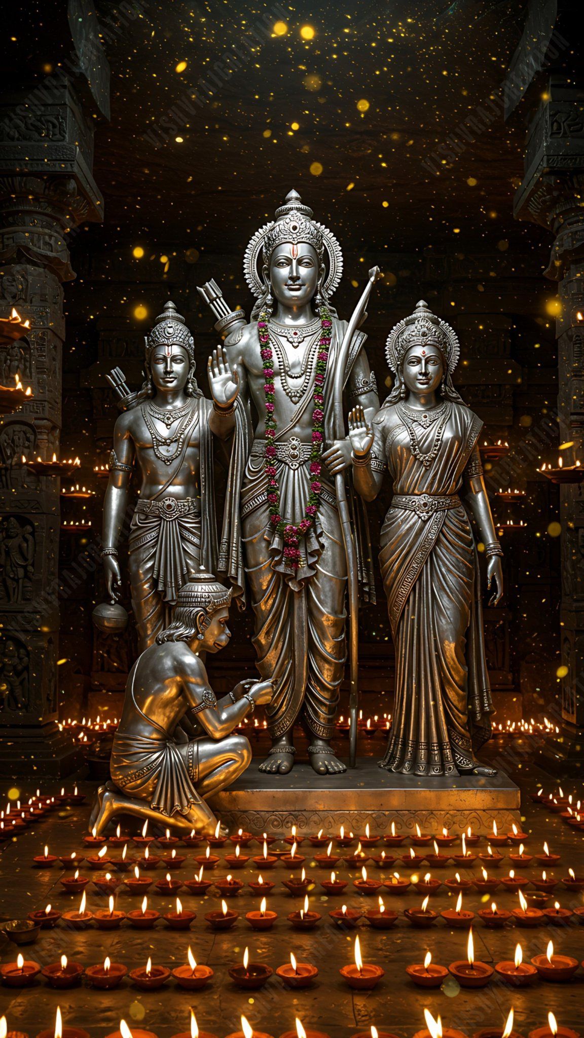 Lord Ram with Sita, Lakshman and Hanuman