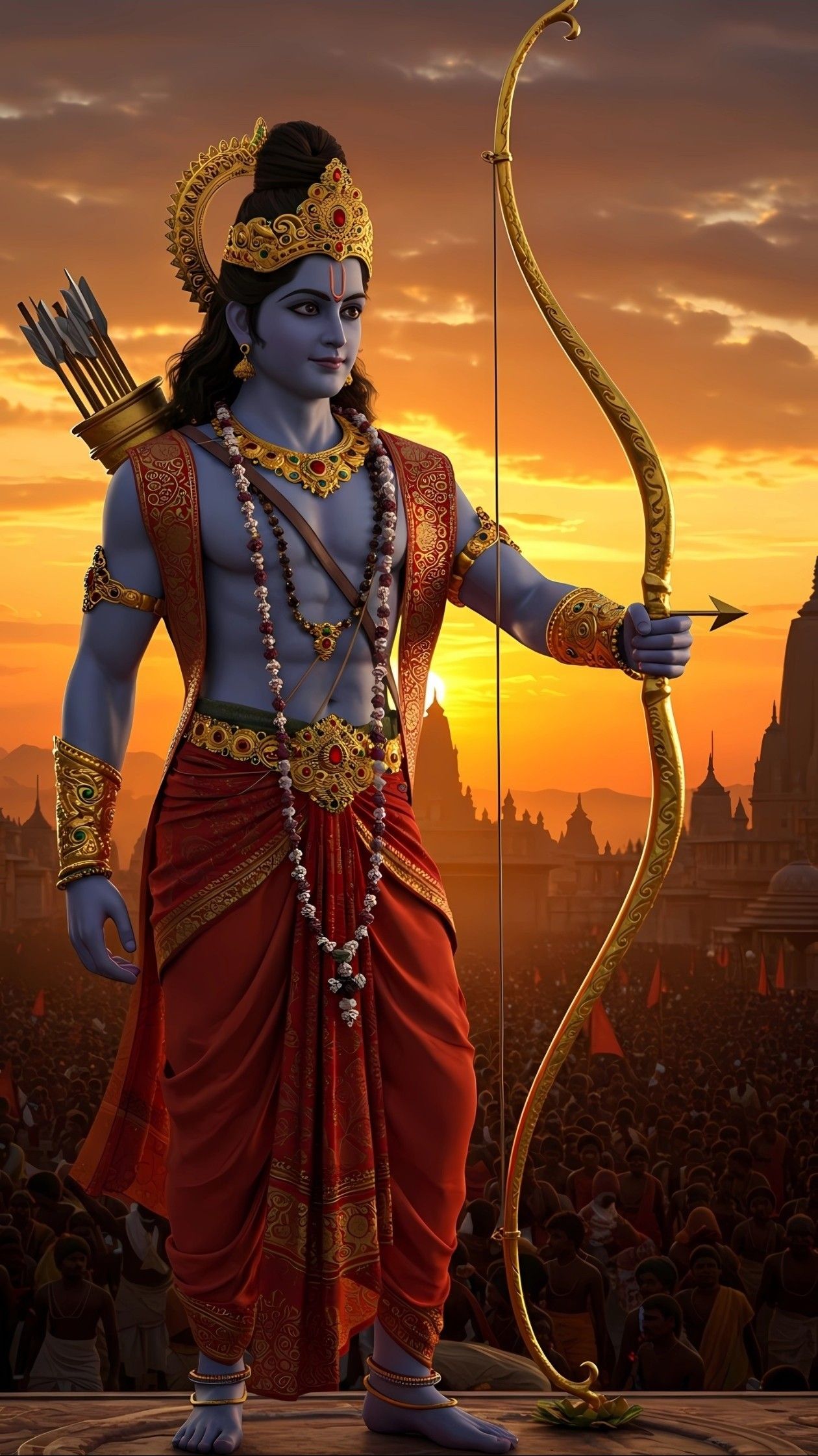 Lord Ram with bow and arrow