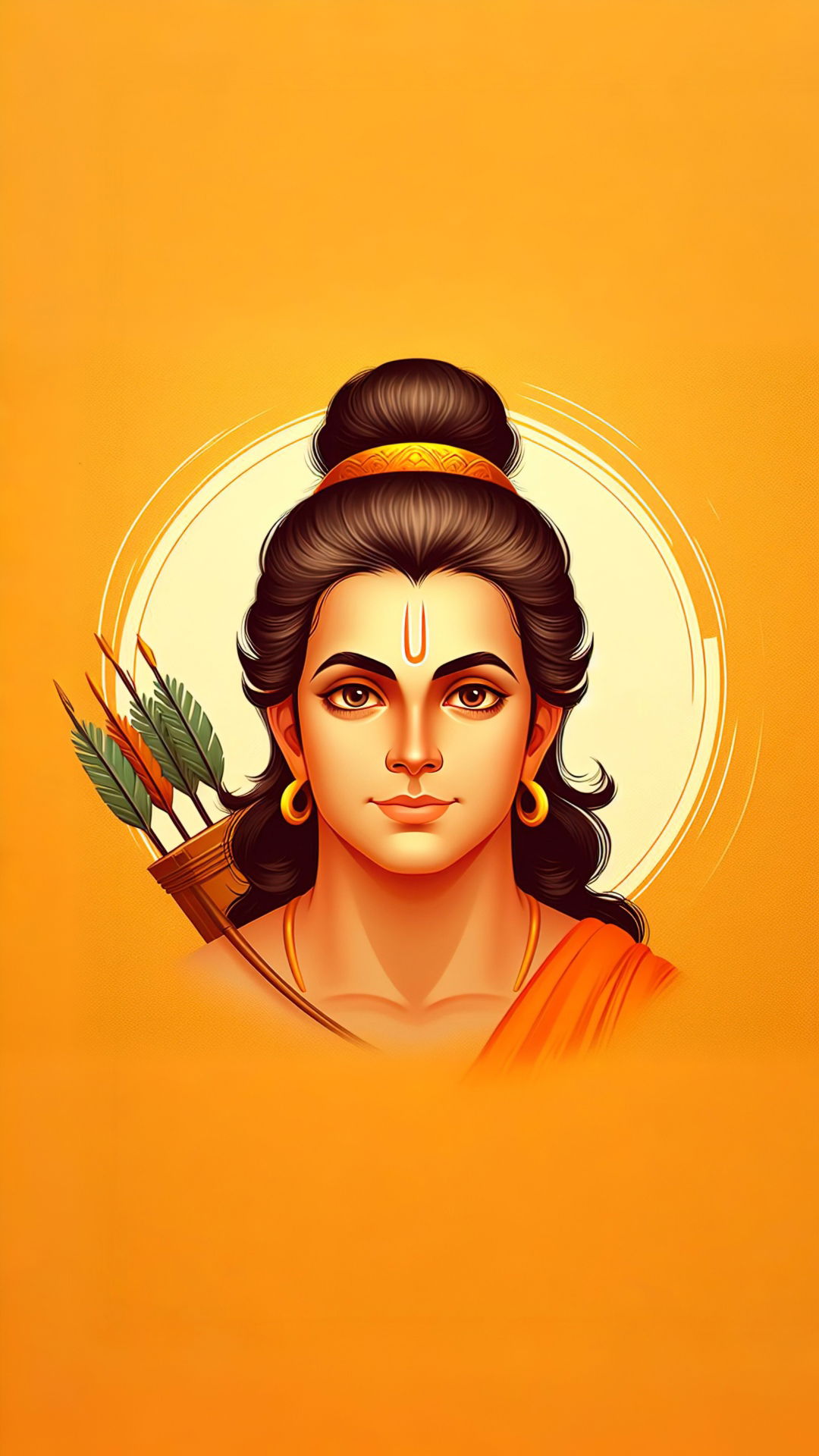 Lord Ram portrait with bow and arrow