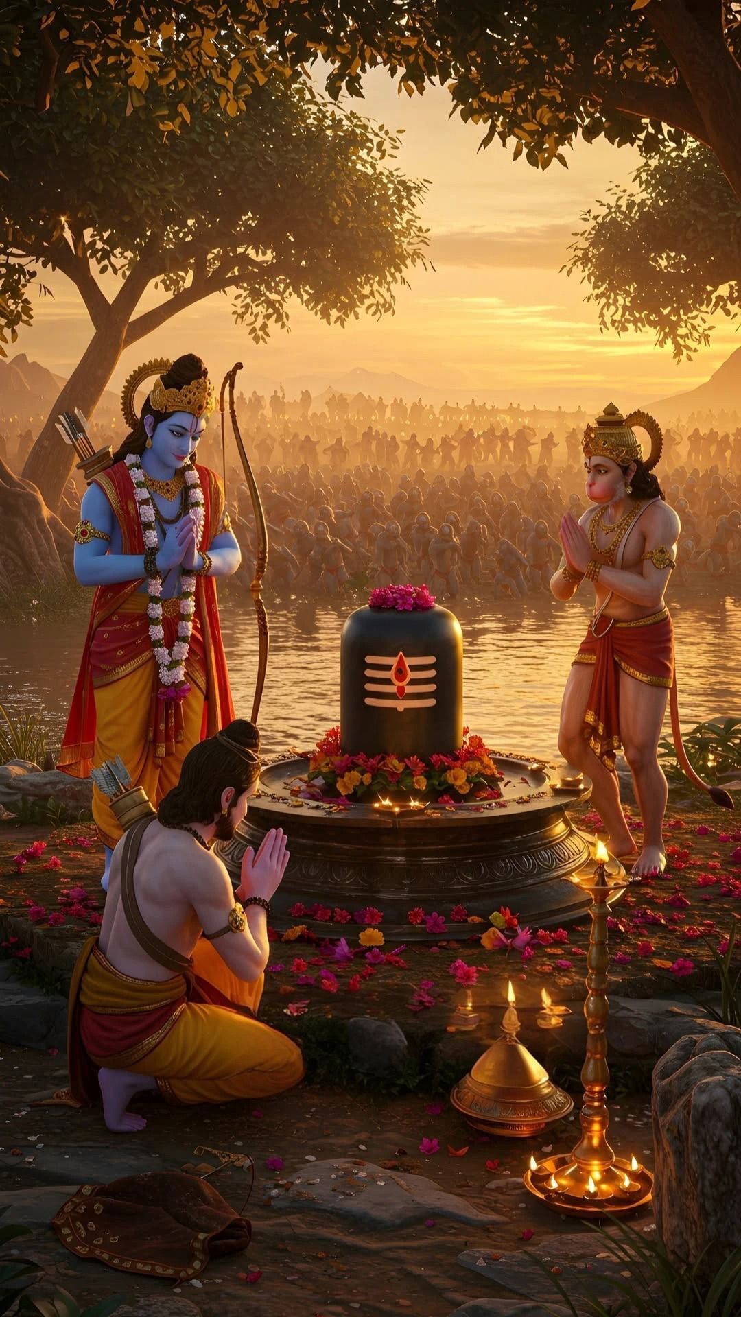 Lord Ram prays before Shiva Lingam