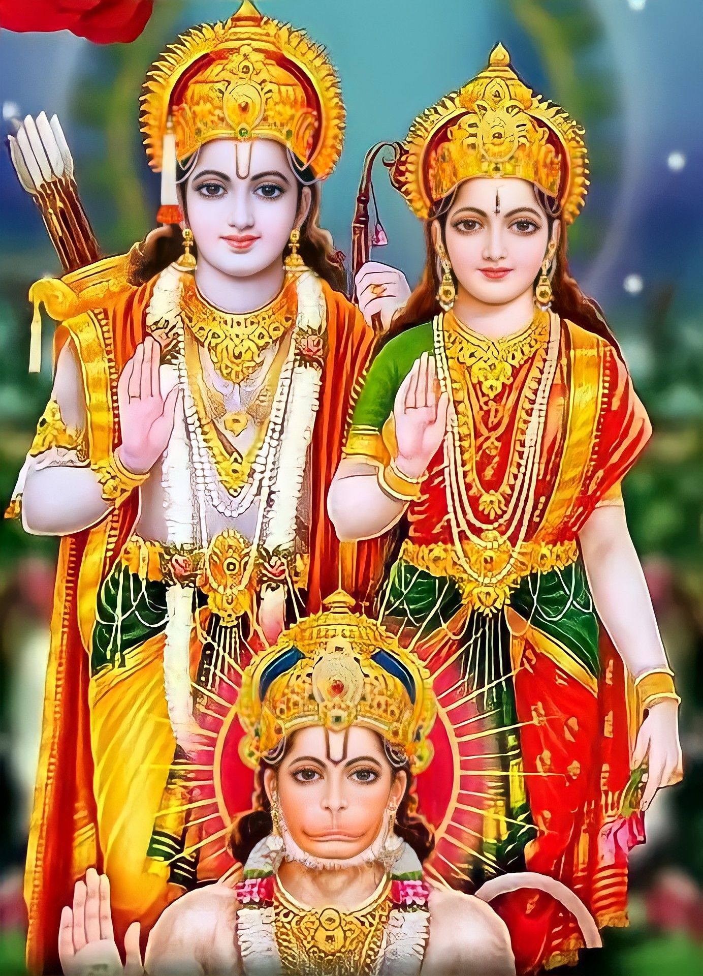 Lord Ram Sita Hanuman divine portrait