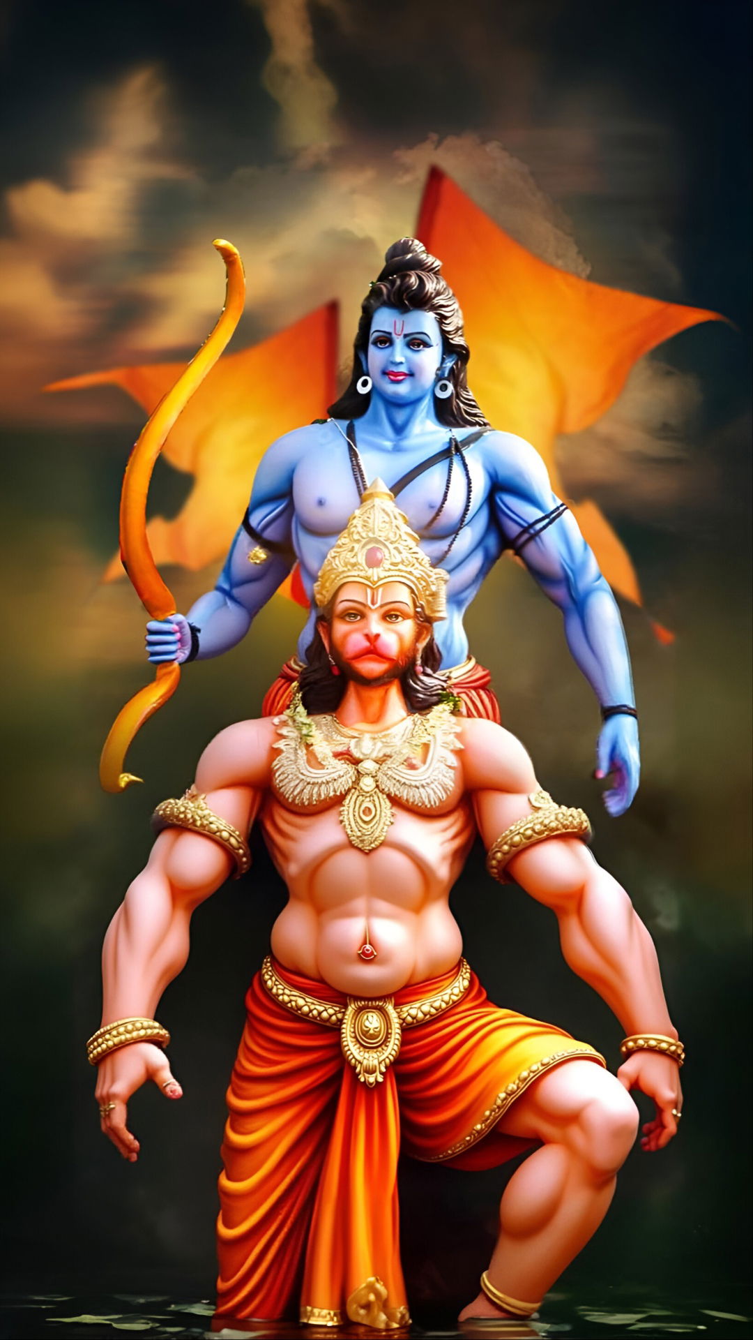 Ram and Hanuman devotion wallpaper