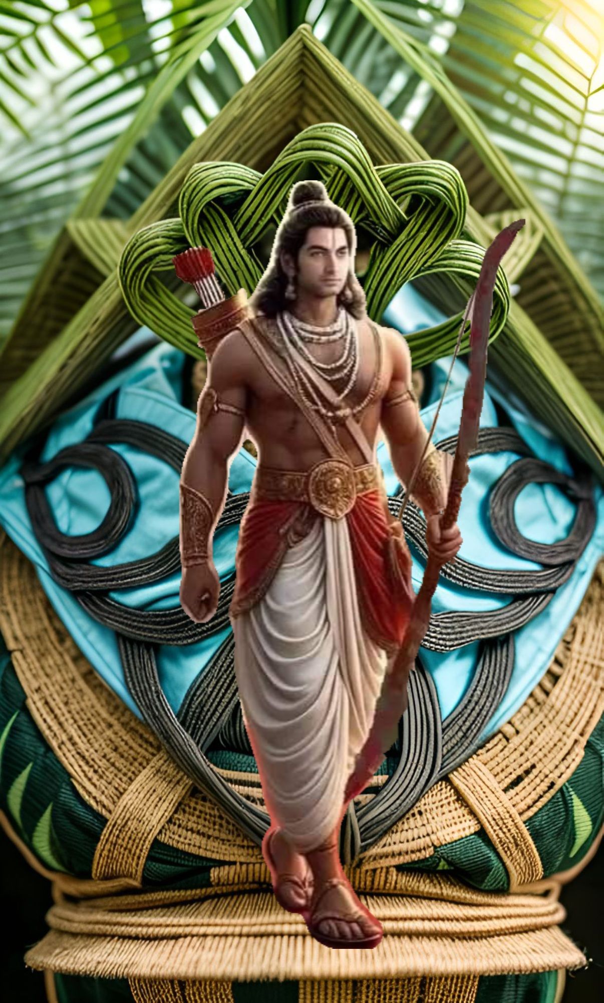 Lord Ram standing with bow and arrow