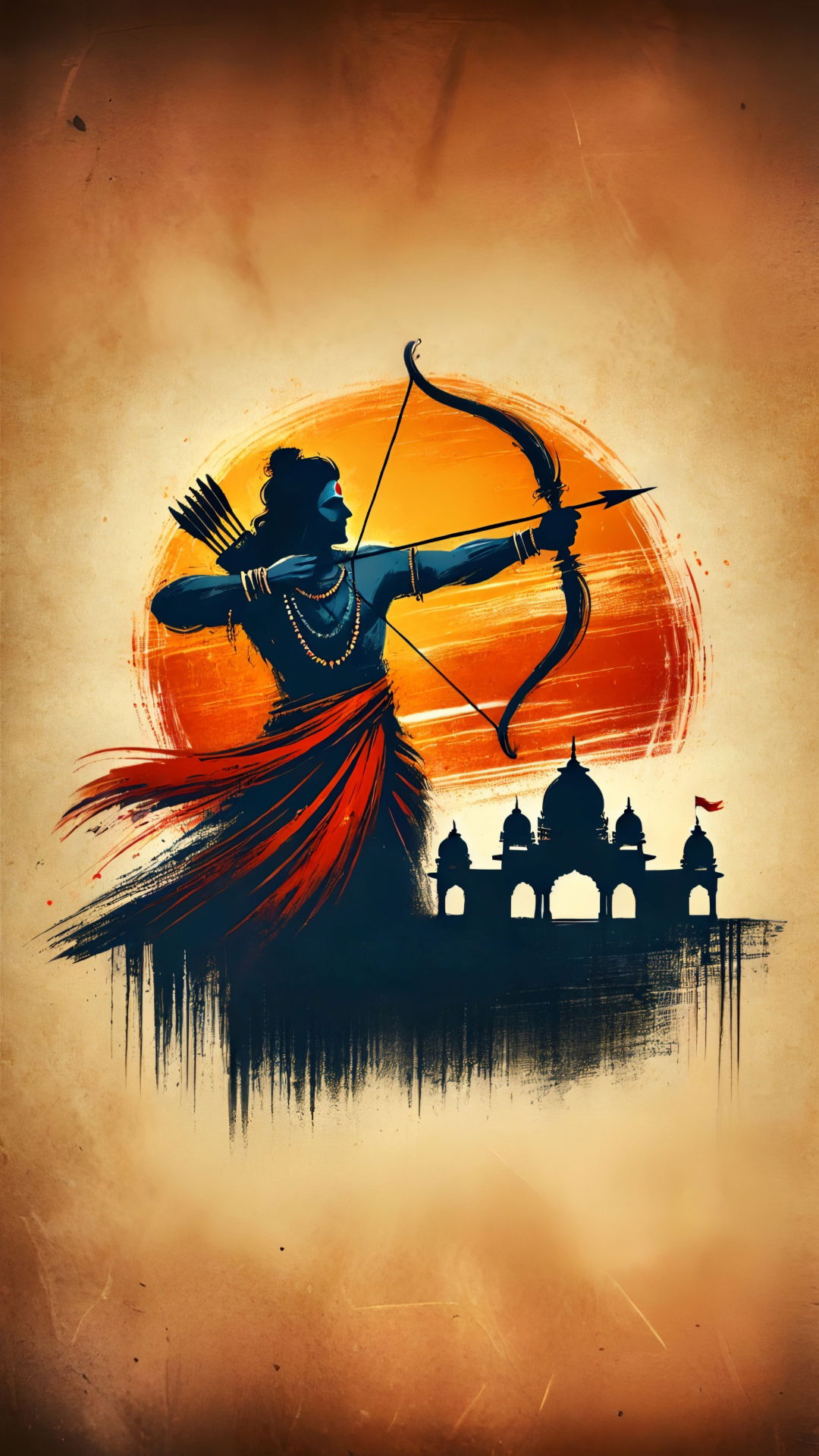 Lord Ram with bow and arrow