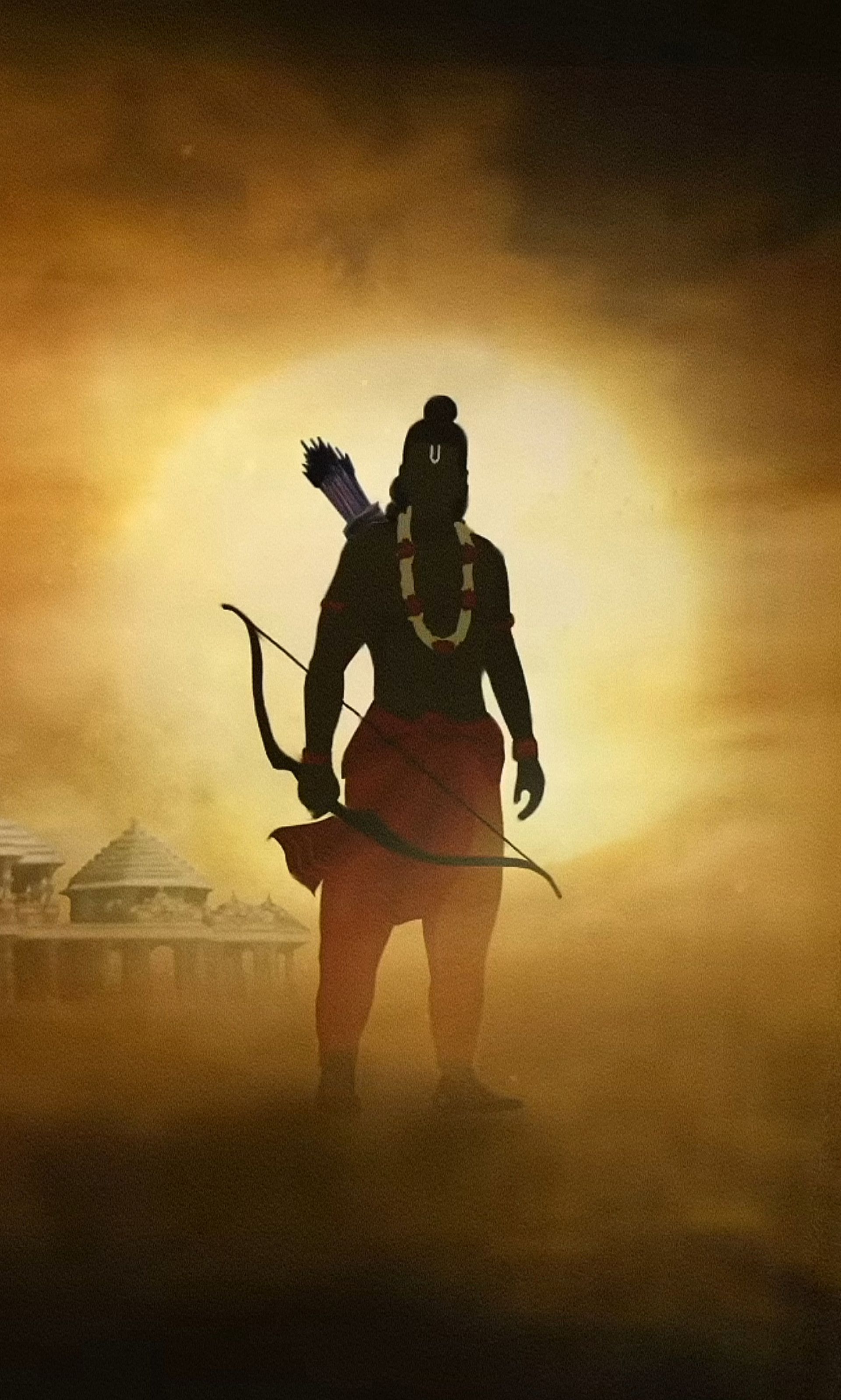 Ram with bow and arrow stands vigil.