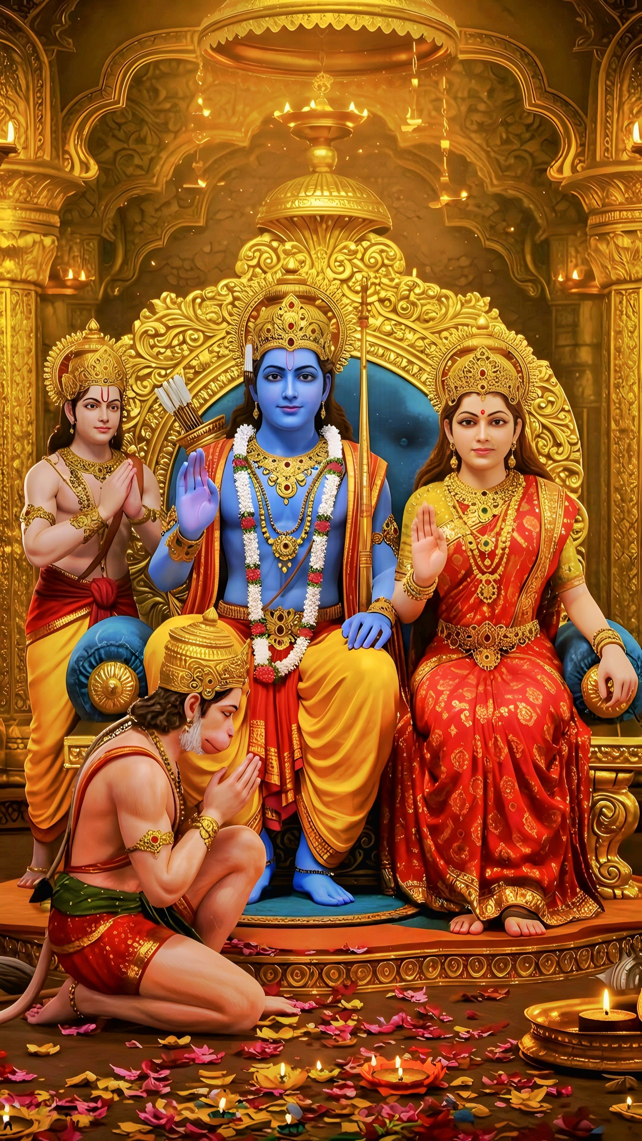 Lord Ram with Sita, Lakshman and Hanuman