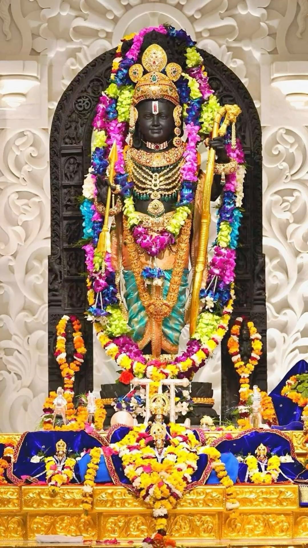 Lord Ram adorned with flowers temple