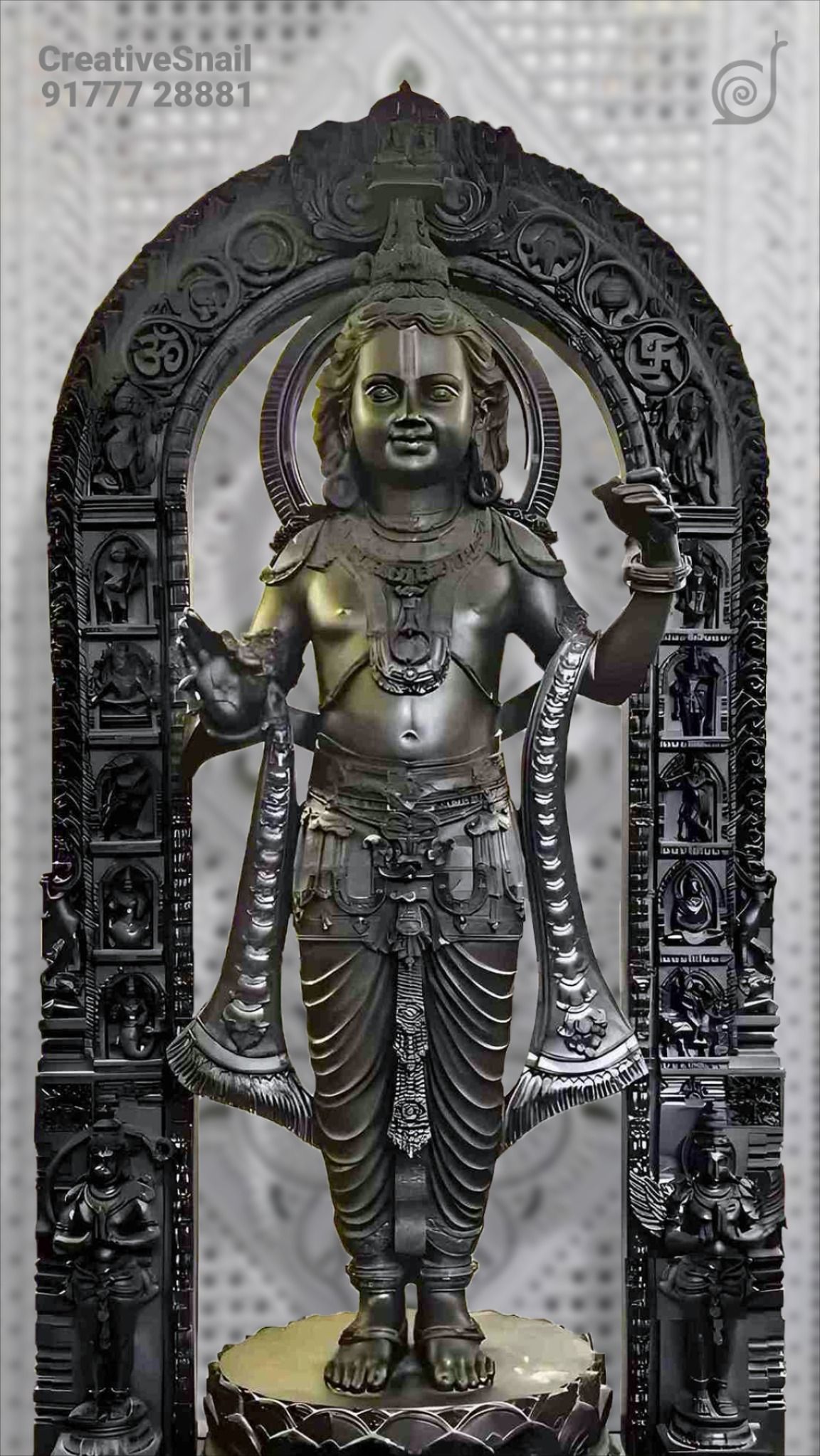 Lord Ram with bow and arrow statue