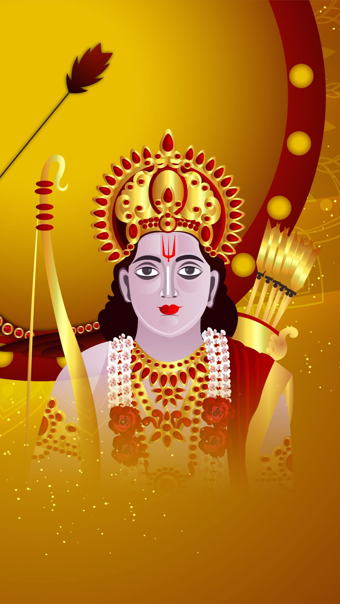 Lord Ram portrait with bow and arrow