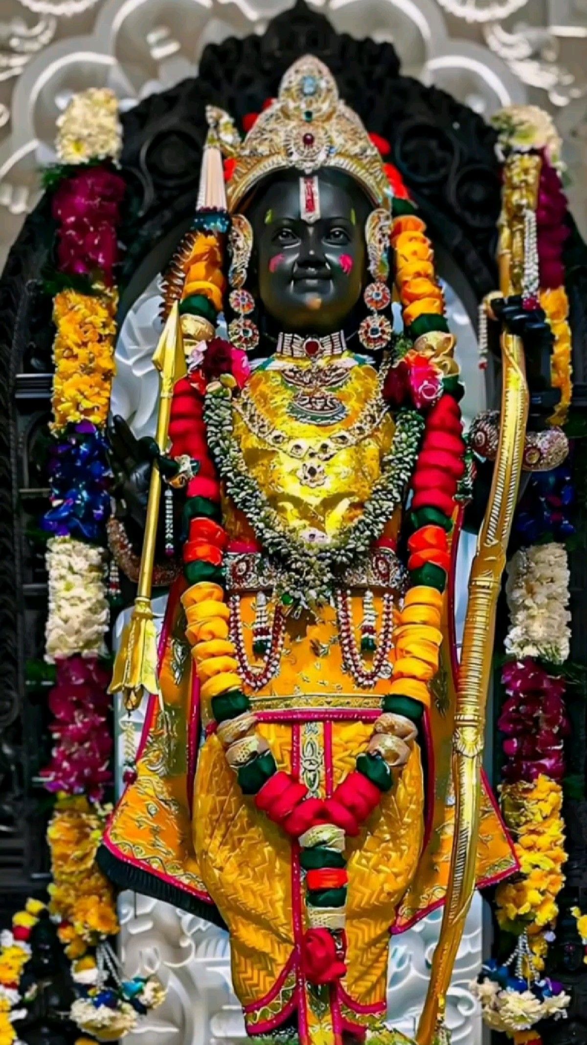 Lord Ram with bow and arrow idol