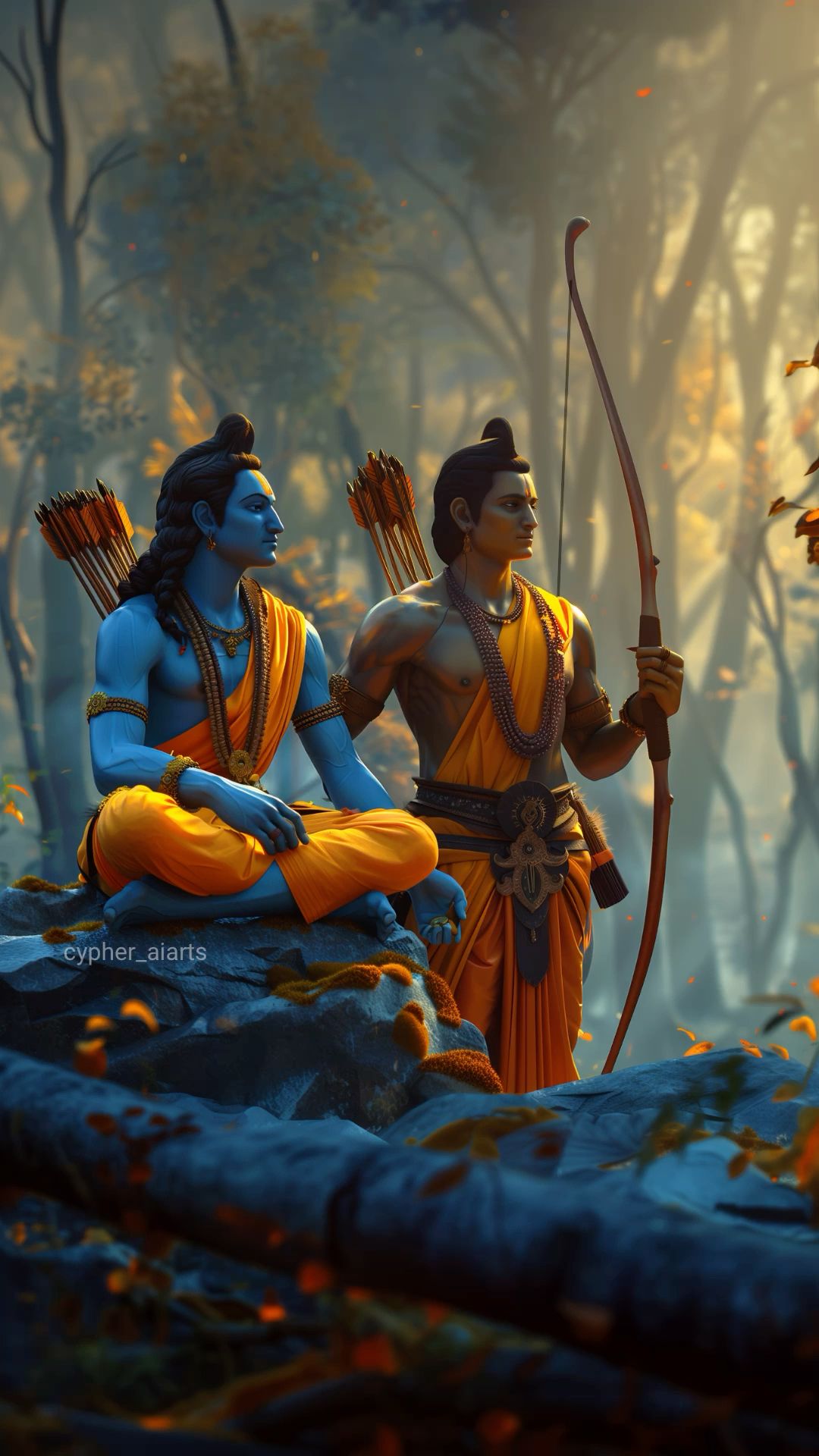 Ram and Lakshman in forest exile