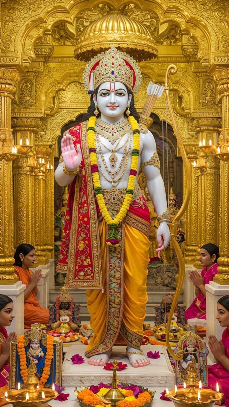 Lord Ram statue in a golden temple