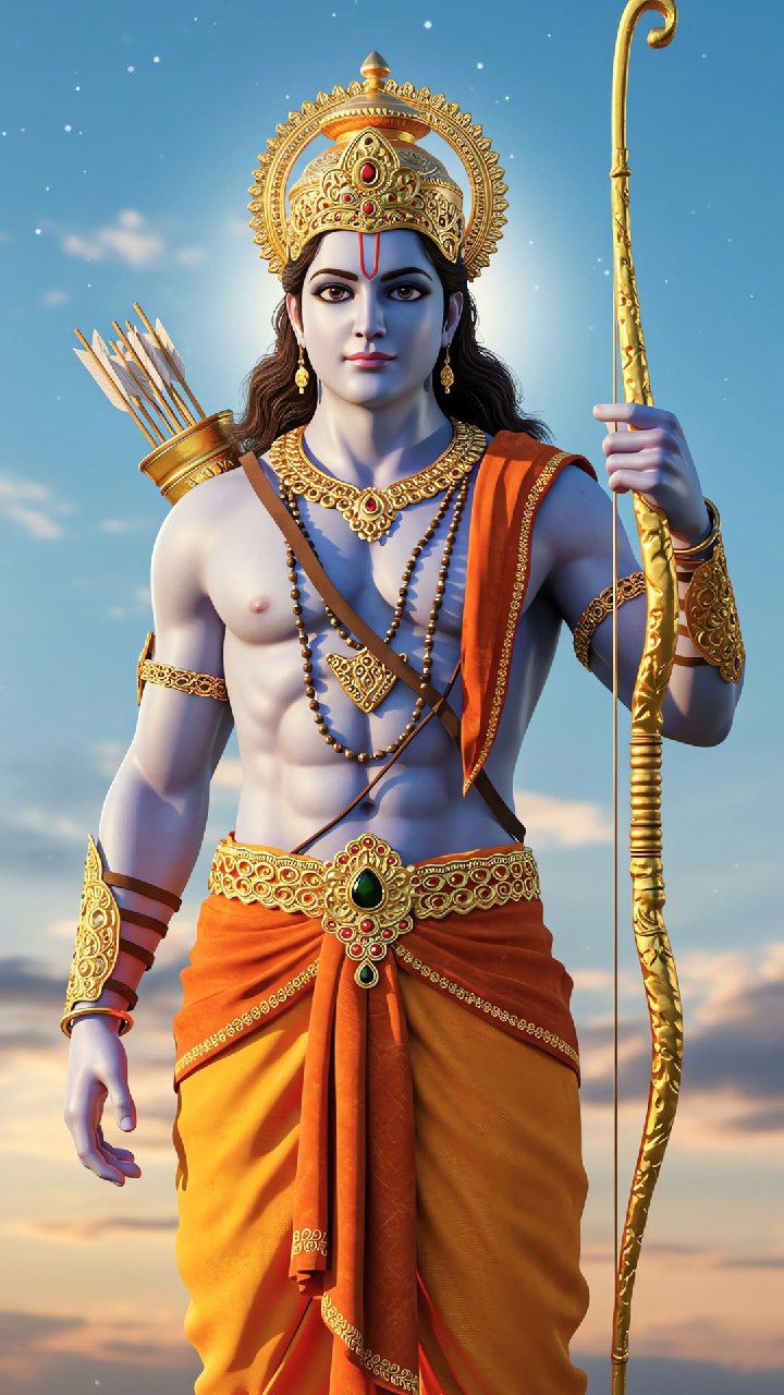 Lord Ram with bow and arrow