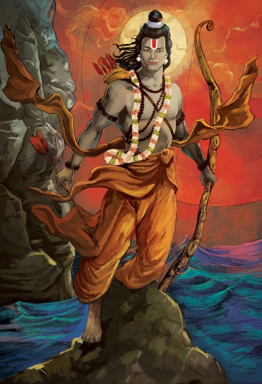 Lord Ram preparing for battle