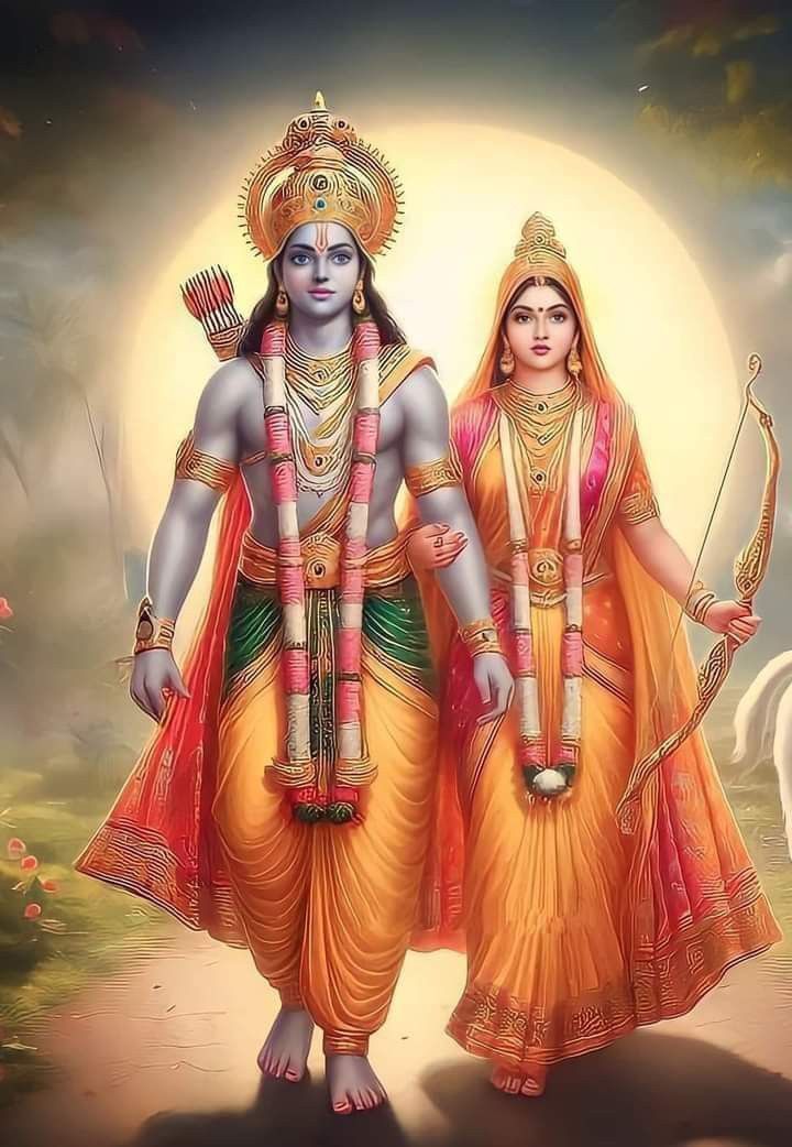 Lord Ram and Sita divine portrait