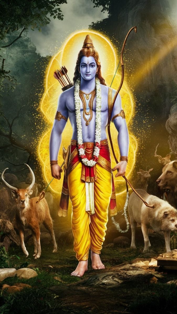 Lord Ram stands guard in forest