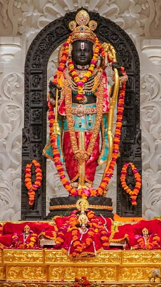 Lord Ram with bow and arrow idol