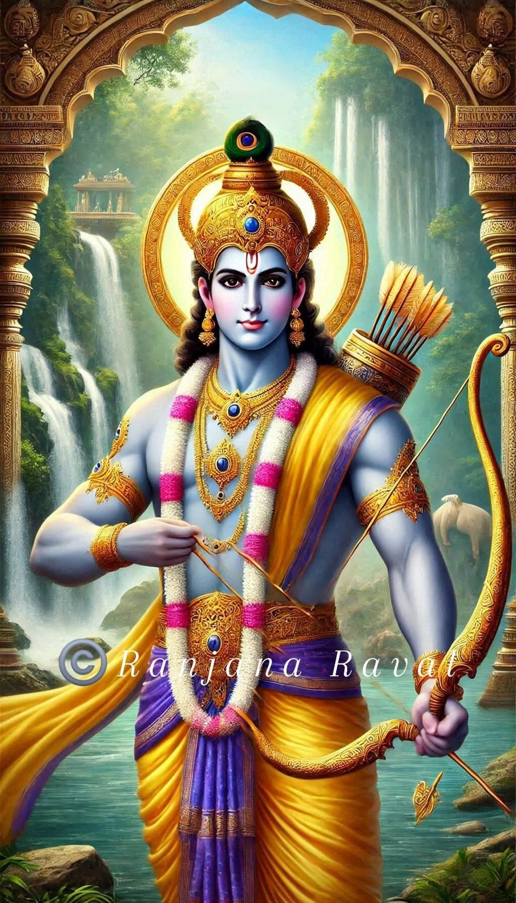 Lord Ram with bow and arrow