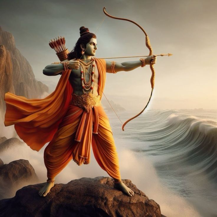 Lord Ram ready with bow and arrow