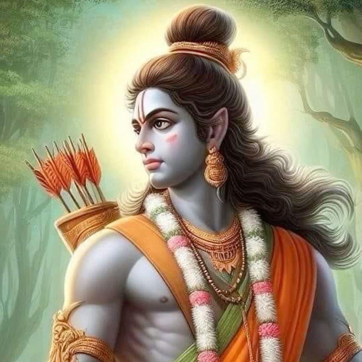 Lord Ram with quiver of arrows