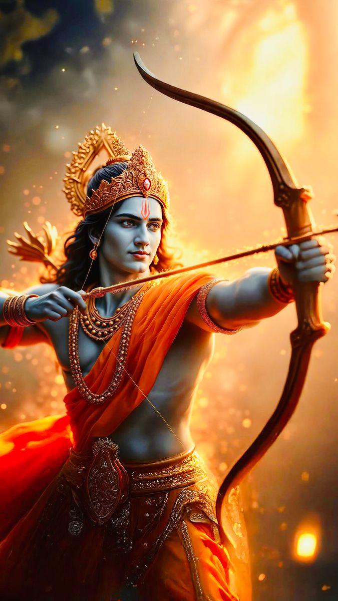 Lord Ram with bow and arrow