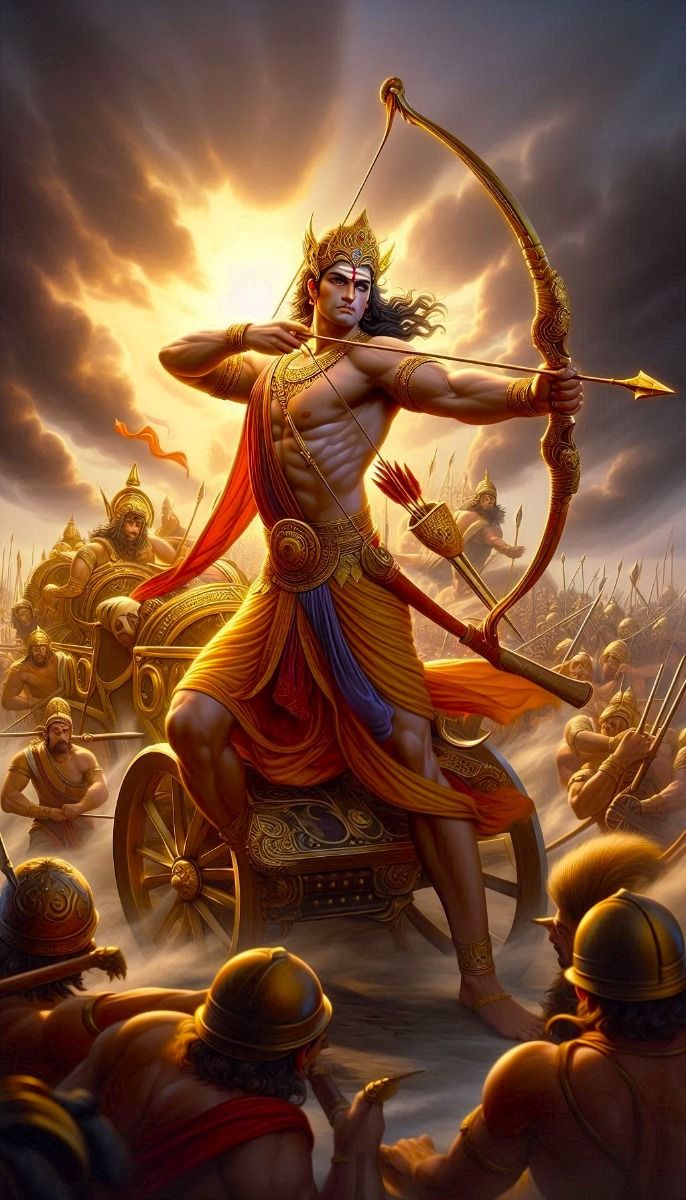 Lord Ram leading army into battle.