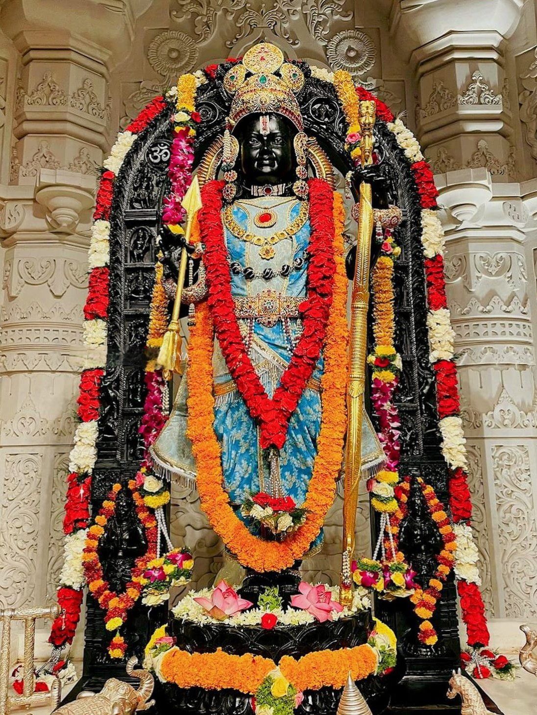 Lord Ram with bow and arrow statue