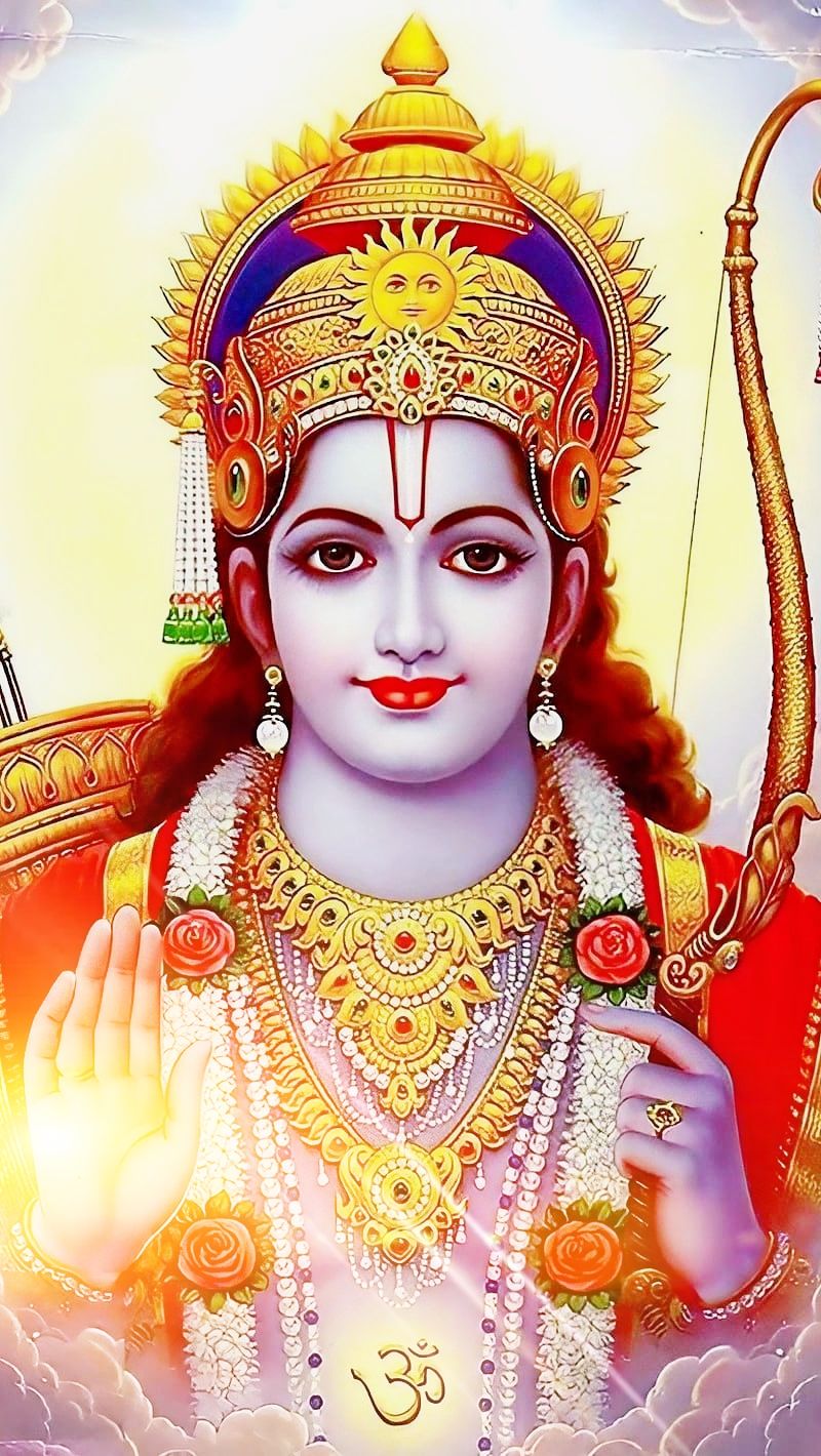 Lord Ram with bow and arrow portrait