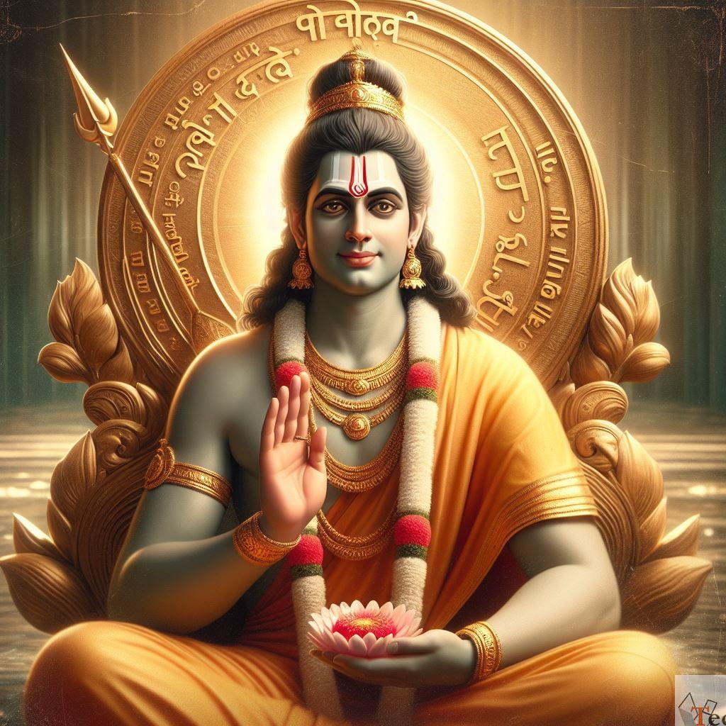 Lord Ram with bow, divine portrait