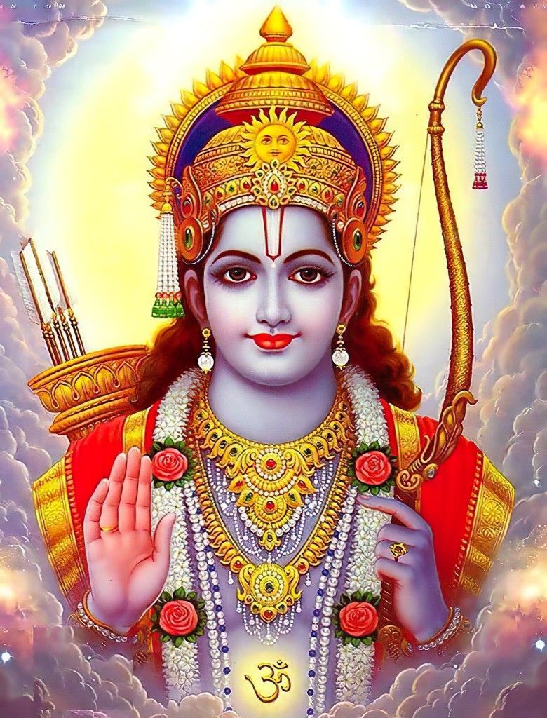Lord Ram with bow and arrow portrait