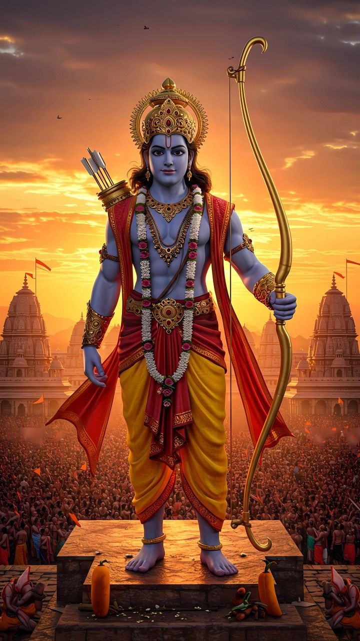 Lord Ram with bow and arrow