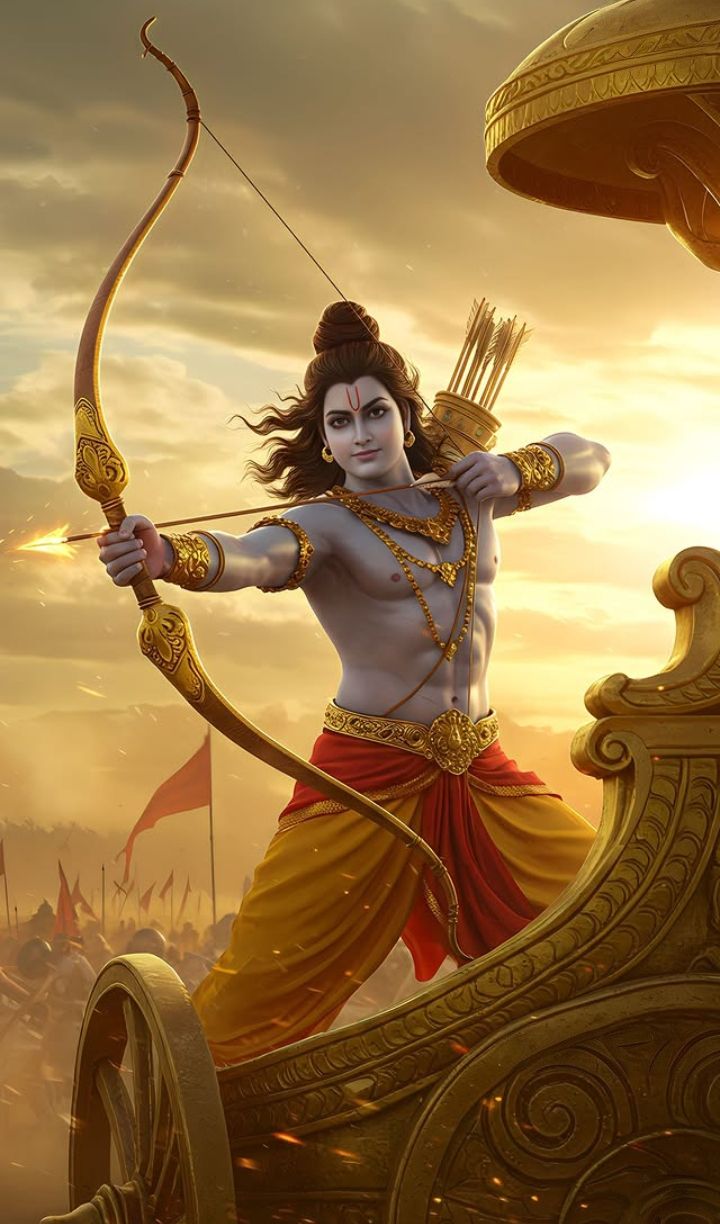 Lord Ram preparing for battle