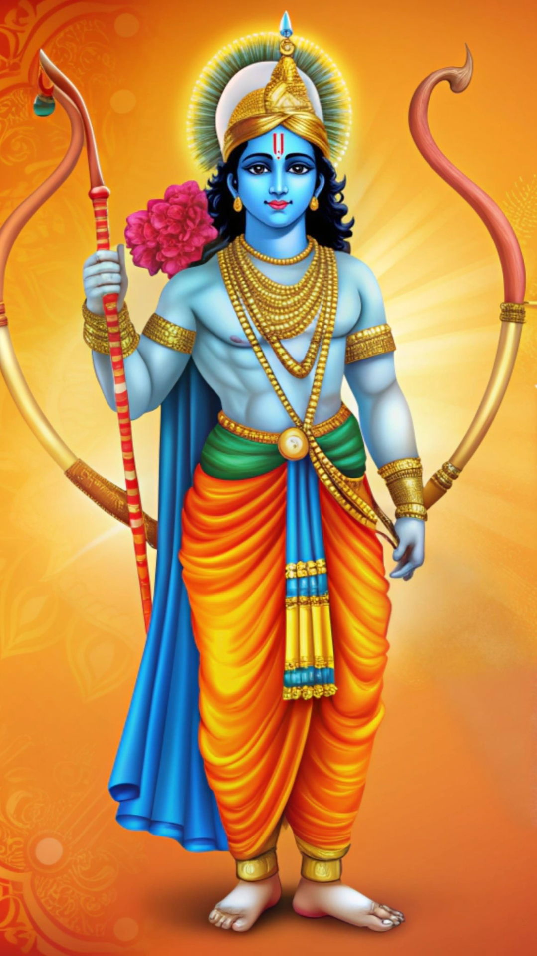 Lord Ram with bow and arrow.