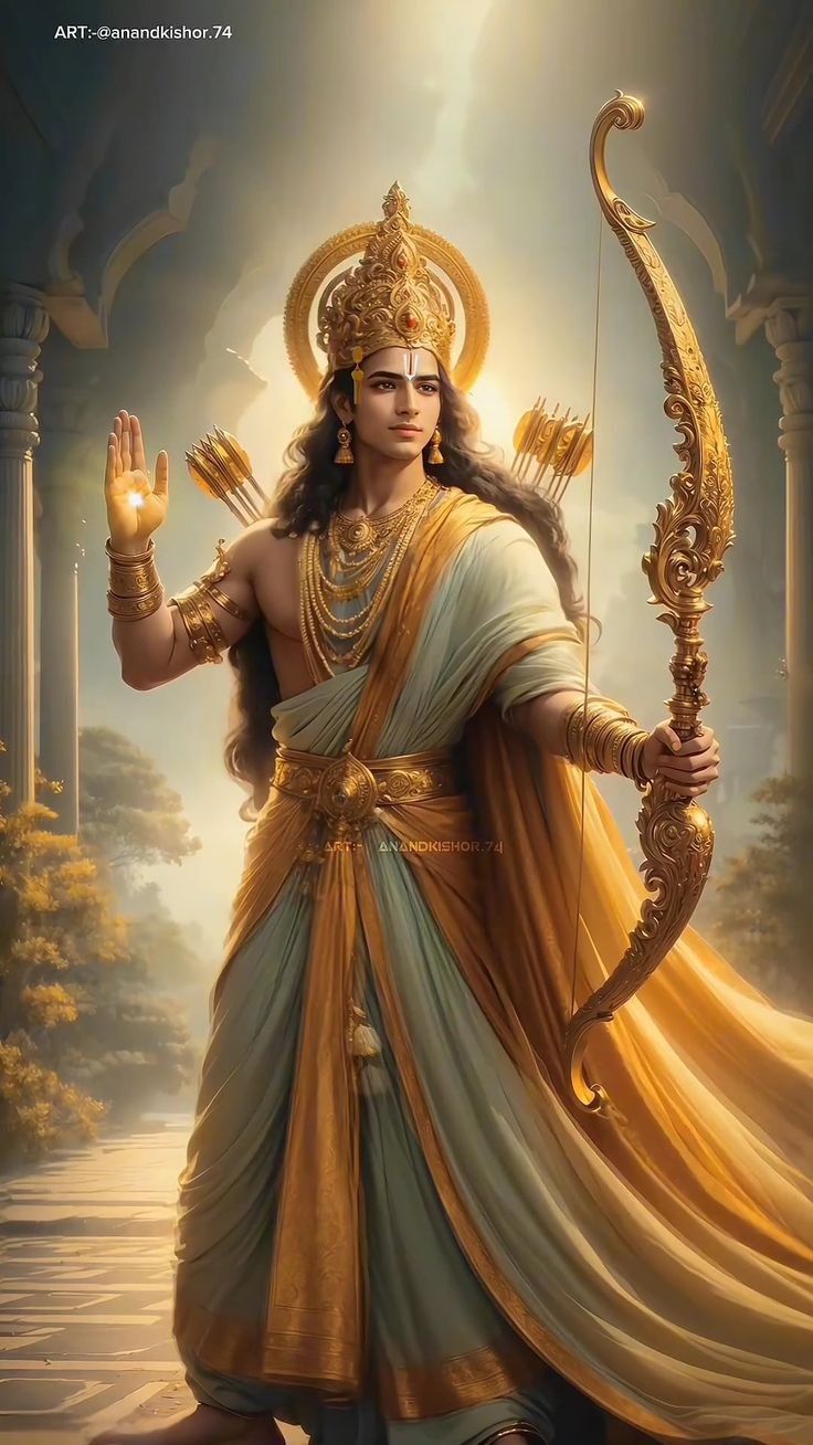 Lord Ram with bow, divine blessing