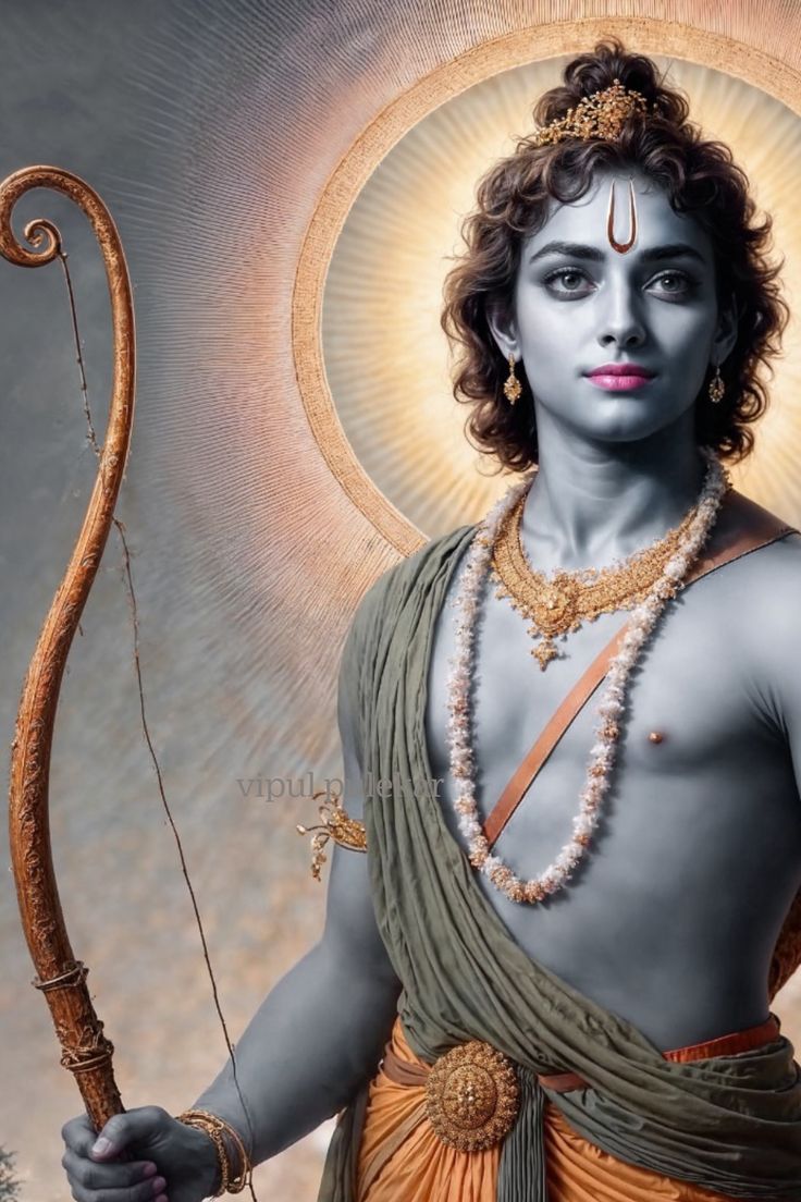 Lord Ram with bow and arrow portrait
