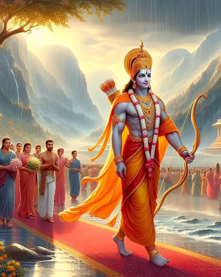 Lord Ram walking through the forest