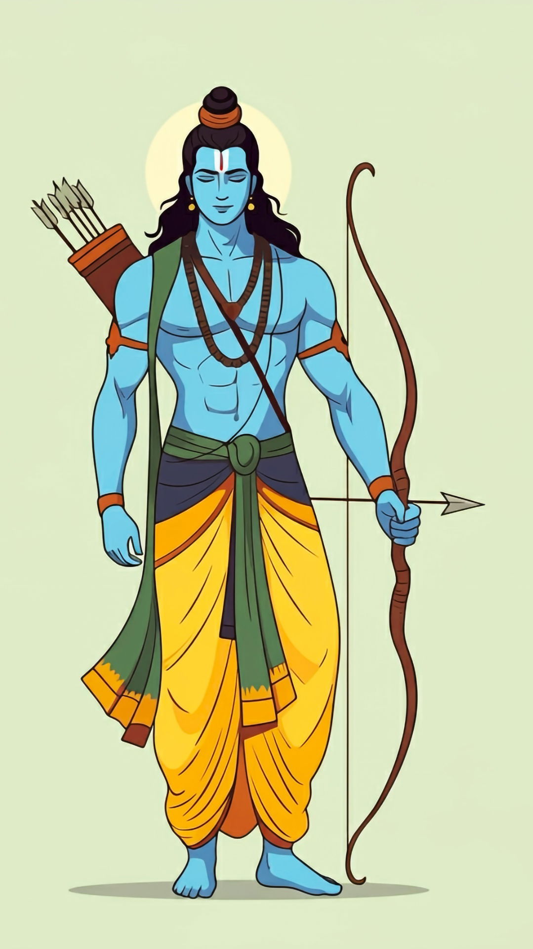 Lord Ram with bow and arrow illustration